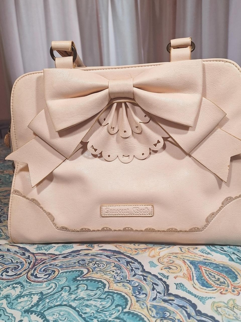 Cream Bow-Front Women's Satchel